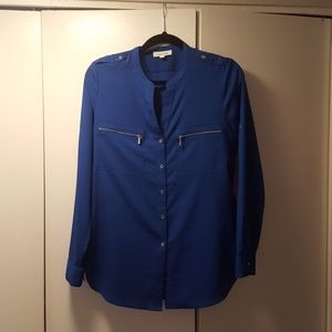 Blue Calvin Klein Button Blouse